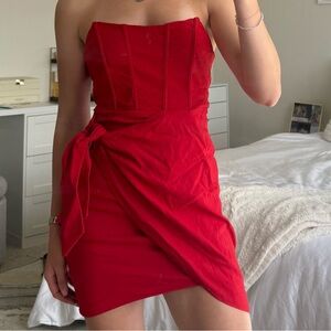 Hello Molly Red Corset Strapless Mini Dress Brand New, never worn